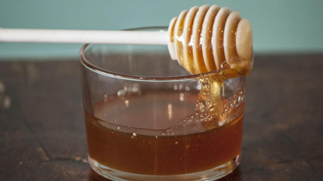 honey in a glass