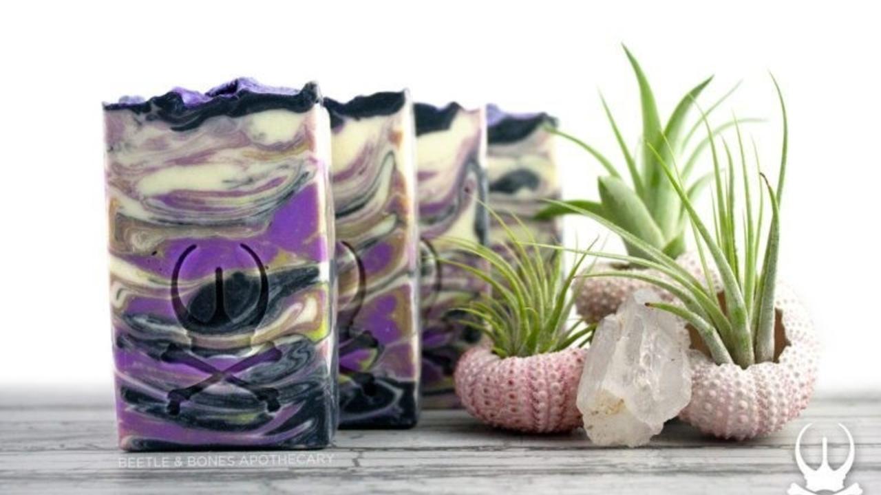 four bars of triple lavender soap