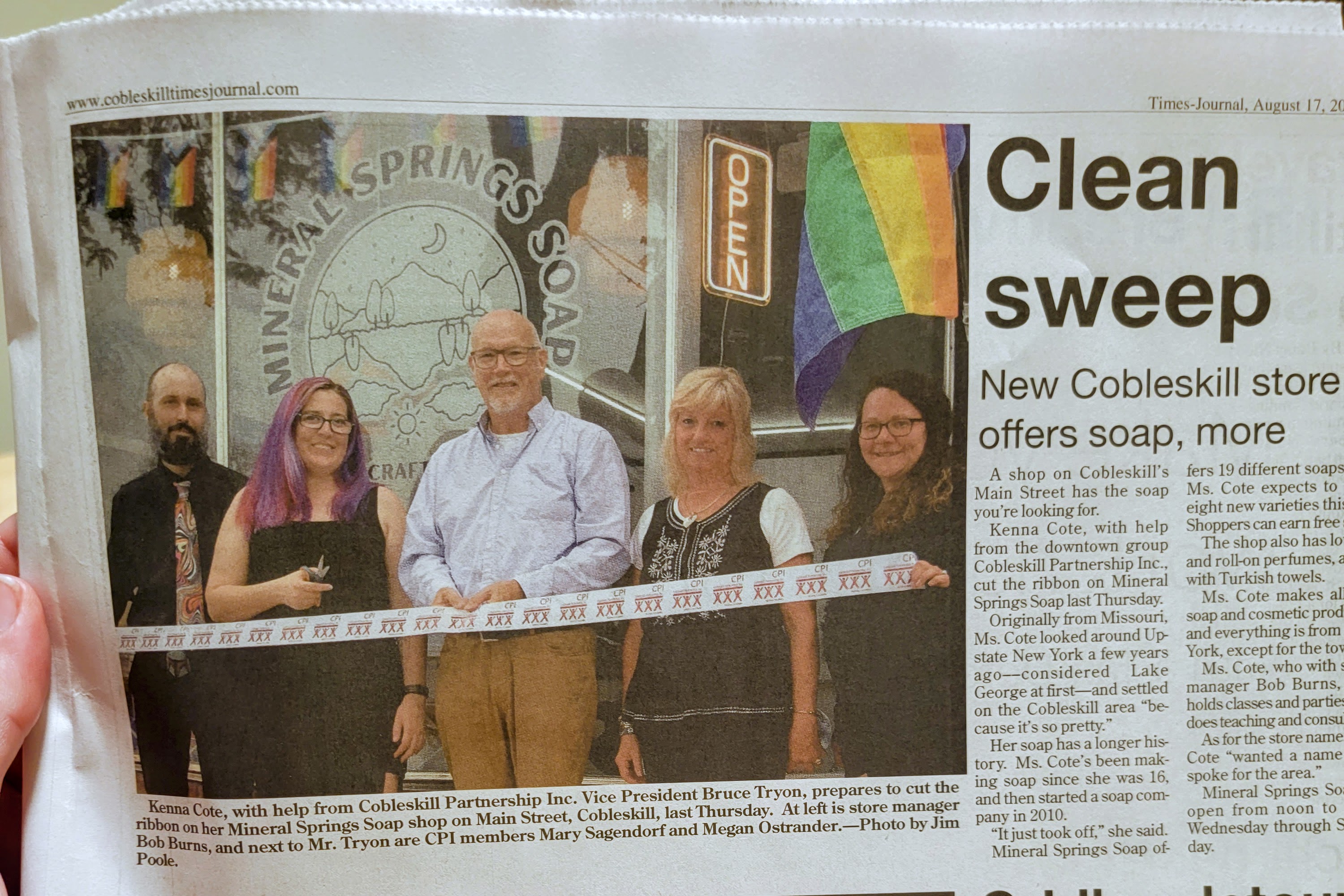 Newspaper article about the storefront in a local newspaper