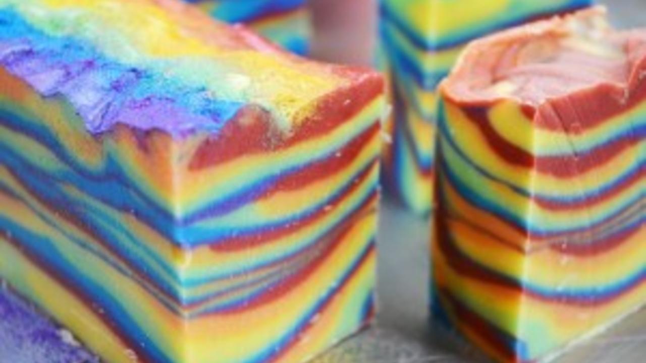 rainbow tiger stripe soap