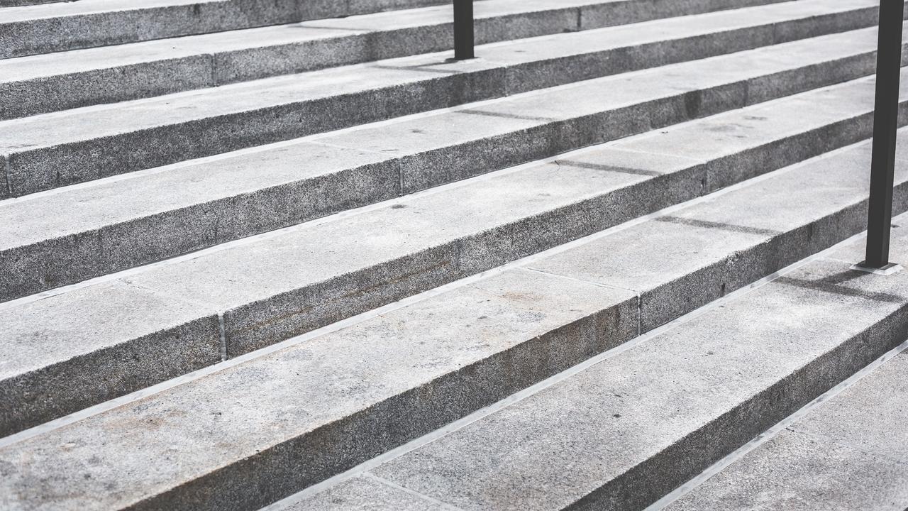gray concrete steps