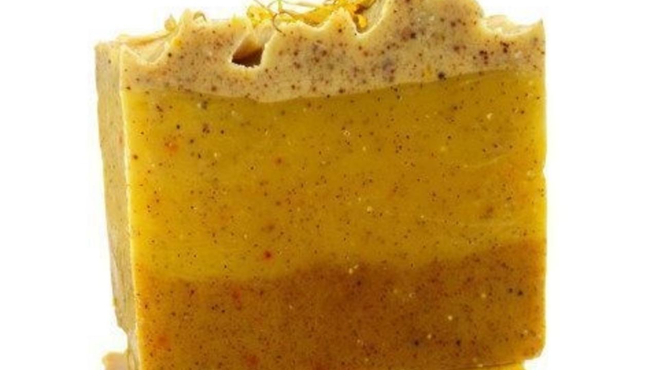 yellow ombre exfoliating soap